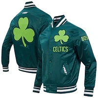 Men's Pro Standard Kelly Green Boston Celtics 2024/25 City Edition Chenille Satin Full-Snap Jacket