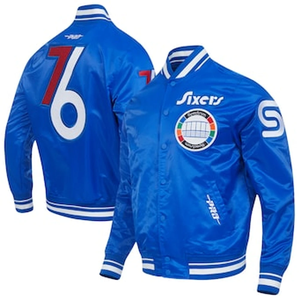 Men's Pro Standard Royal Philadelphia 76ers 2024/25 City Edition Chenille Satin Full-Snap Jacket