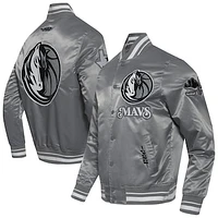 Men's Pro Standard Gray Dallas Mavericks 2024/25 City Edition Chenille Applique Satin Jacket