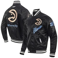 Men's Pro Standard Black Atlanta Hawks 2024/25 City Edition Satin Full-Snap Jacket