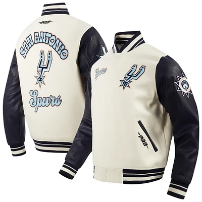 Men's Pro Standard  Cream San Antonio Spurs 2024/25 City Edition Wool Varsity Full-Zip Jacket