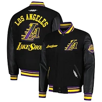 Men's Pro Standard  Black Los Angeles Lakers 2024/25 City Edition Wool Varsity Full-Zip Jacket