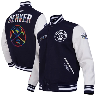Men's Pro Standard  Navy Denver Nuggets 2024/25 City Edition Wool Varsity Full-Zip Jacket