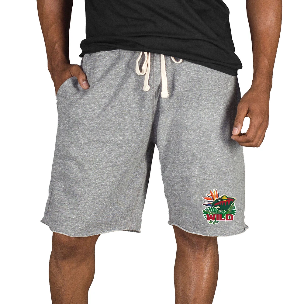 Men's Concepts Sport Gray Minnesota Wild Mainstream Tri-Blend Shorts