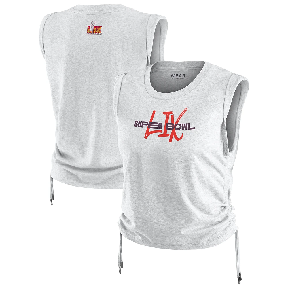 Women's WEAR by Erin Andrews Heather Gray Super Bowl LIX Cinched Tank Top