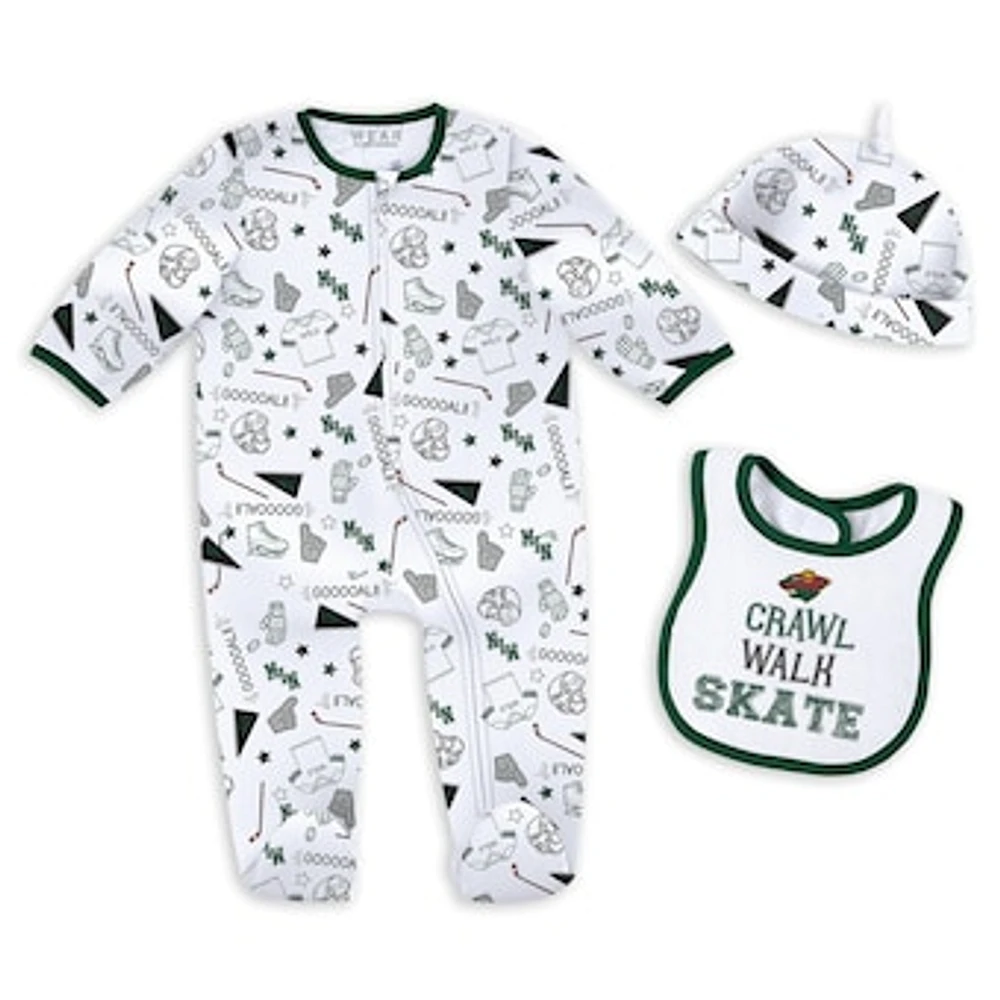 Newborn & Infant WEAR by Erin Andrews Minnesota Wild Sleep and Play Sleeper Set with Bib