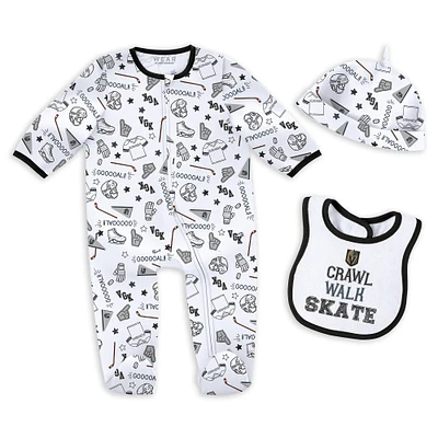 Newborn & Infant WEAR by Erin Andrews Vegas Golden Knights Sleep and Play Sleeper Set with Bib