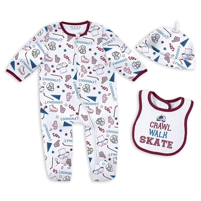 Newborn & Infant WEAR by Erin Andrews Colorado Avalanche Sleep and Play Sleeper Set with Bib