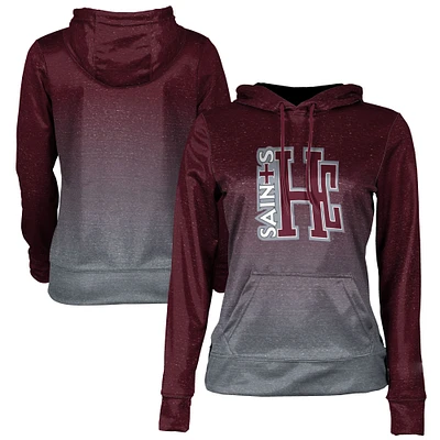 Women's ProSphere Maroon Holy Cross Saints Ombre Pullover Hoodie