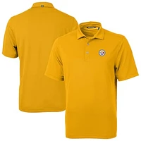 Men's Cutter & Buck Gold Pittsburgh Steelers  Virtue Eco Pique Tile Print Recycled Polo