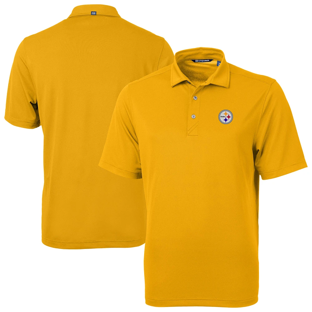 Men's Cutter & Buck Gold Pittsburgh Steelers Virtue Eco Pique Tile Print Recycled Polo