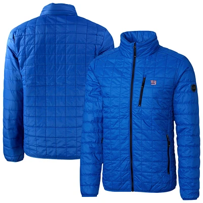 Men's Cutter & Buck Royal New York Giants Rainier PrimaLoft Eco Insulated Full-Zip Puffer Jacket