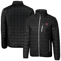 Men's Cutter & Buck Black Tampa Bay Buccaneers Rainier PrimaLoft Eco Insulated Full-Zip Puffer Jacket