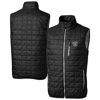 Men's Cutter & Buck Las Vegas Raiders Rainier PrimaLoft Eco Insulated Full-Zip Puffer Vest