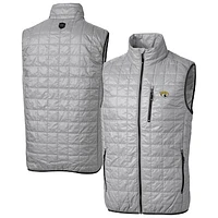 Men's Cutter & Buck Gray Jacksonville Jaguars Rainier PrimaLoft Eco Insulated Full-Zip Puffer Vest