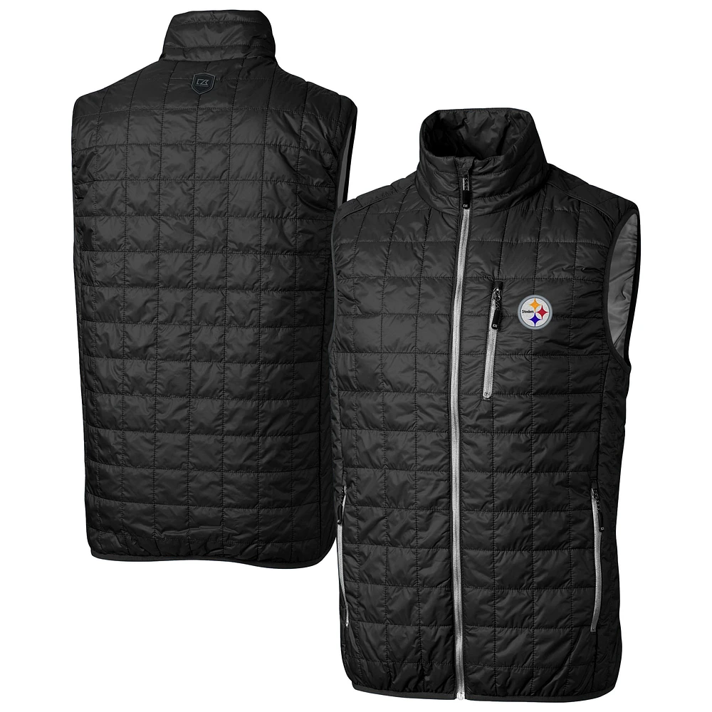 Men's Cutter & Buck Pittsburgh Steelers Rainier PrimaLoft Eco Insulated Full-Zip Puffer Vest