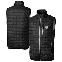 Men's Cutter & Buck Pittsburgh Steelers Rainier PrimaLoft Eco Insulated Full-Zip Puffer Vest