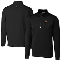 Men's Cutter & Buck  Black Cincinnati Bengals Traverse Stretch Quarter-Zip Top