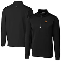 Men's Cutter & Buck  Black Cincinnati Bengals Traverse Stretch Quarter-Zip Top