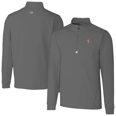 Men's Cutter & Buck  Gray San Francisco 49ers Traverse Stretch Quarter-Zip Top