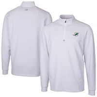 Men's Cutter & Buck  White Miami Dolphins Traverse Stretch Quarter-Zip Top