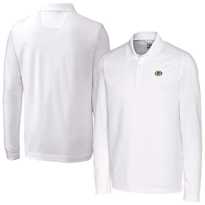 Men's Cutter & Buck White Green Bay Packers Advantage Eco Pique DryTec Tri-Blend Polo