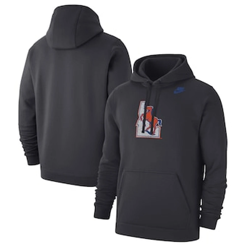 Men's Nike Anthracite Boise State Broncos Vault Club Fleece Pullover Hoodie