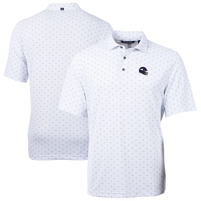 Men's Cutter & Buck White Minnesota Vikings Big Tall Virtue Eco Pique Tile Print Recycled DryTec Polo