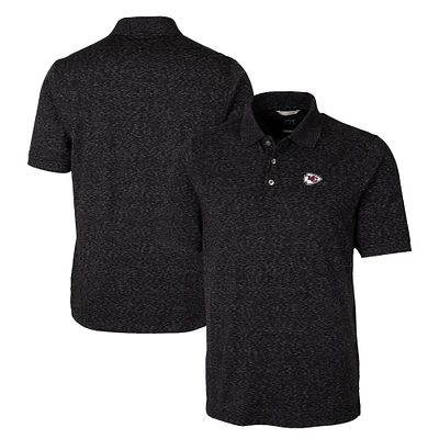 Men's Cutter & Buck Black Kansas City Chiefs Big Tall Advantage Tri-Blend Space Dye Polo