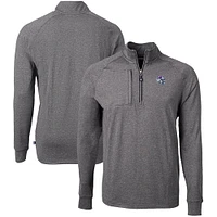 Men's Cutter & Buck Heather Black Buffalo Bills Big Tall Adapt Eco Raglan Quarter-Zip Jacket