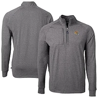 Men's Cutter & Buck Heather Black San Francisco 49ers Big Tall Adapt Eco Raglan Quarter-Zip Jacket