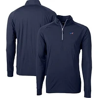 Men's Cutter & Buck Navy Washington Commanders Big Tall Americana Adapt Eco DryTec Raglan Quarter-Zip Jacket