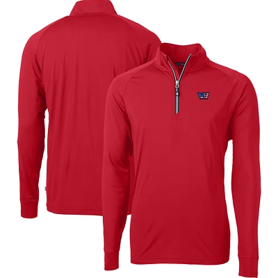 Men's Cutter & Buck Red Washington Commanders Big Tall Americana Adapt Eco DryTec Raglan Quarter-Zip Jacket