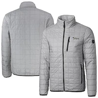 Men's Cutter & Buck Gray New York Titans Big Tall Gridiron Classics Rainier PrimaLoft Eco Insulated Full-Zip Puffer Jacket