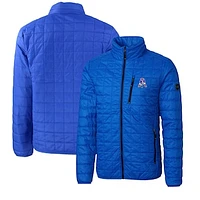 Men's Cutter & Buck  Royal New England Patriots Big Tall Rainier PrimaLoft Eco Insulated Full-Zip Puffer Jacket