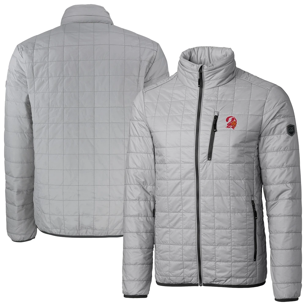 Men's Cutter & Buck Gray Tampa Bay Buccaneers Big Tall Rainier PrimaLoft Eco Insulated Full-Zip Puffer Jacket