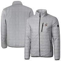 Men's Cutter & Buck  Gray Cleveland Browns Big Tall Rainier PrimaLoft Eco Insulated Full-Zip Puffer Jacket