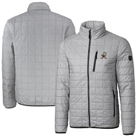 Men's Cutter & Buck  Gray Cleveland Browns Big Tall Rainier PrimaLoft Eco Insulated Full-Zip Puffer Jacket