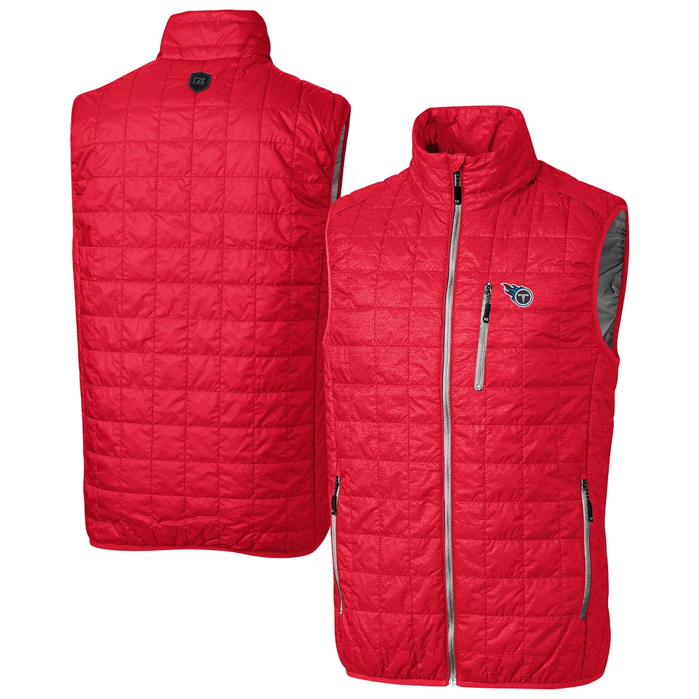 Men's Cutter & Buck Tennessee Titans Big Tall Rainier PrimaLoft Eco Insulated Full-Zip Puffer Vest