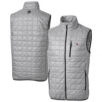 Men's Cutter & Buck Gray Kansas City Chiefs Big Tall Rainier PrimaLoft Eco Insulated Full-Zip Puffer Vest