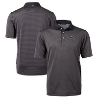 Men's Cutter & Buck Black Jacksonville Jaguars Big Tall Virtue Eco Pique Micro Stripe DryTec Tri-Blend Recycled Polo