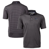 Men's Cutter & Buck Black New York Giants Big Tall Virtue Eco Pique Micro Stripe Recycled Polo