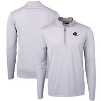 Men's Cutter & Buck Jacksonville Jaguars Big Tall Virtue Eco Pique Micro Stripe Tri-Blend Quarter-Zip Jacket