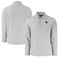 Men's Cutter & Buck Gray Baltimore Ravens Hunts Point Eco Textured Fleece Recycled Half-Snap Sweatshirt