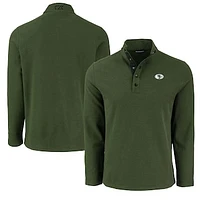 Men's Cutter & Buck Green San Francisco 49ers Hunts Point Eco Textured Fleece Recycled Half-Snap Sweatshirt