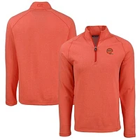 Men's Cutter & Buck Heather Cincinnati Bengals Peshastin Eco Fleece Tri-Blend Raglan Recycled Quarter-Zip Jacket