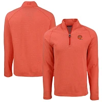 Men's Cutter & Buck Heather Cincinnati Bengals Peshastin Eco Fleece Tri-Blend Raglan Recycled Quarter-Zip Jacket