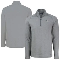 Men's Cutter & Buck Heather Gray New York Jets Peshastin Eco Fleece Recycled Half-Zip Top