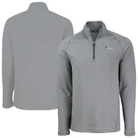 Men's Cutter & Buck Heather Gray New York Jets Peshastin Eco Fleece Recycled Half-Zip Top