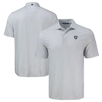 Men's Cutter & Buck Gray Las Vegas Raiders Pike Eco Diamond Dot Print Polo